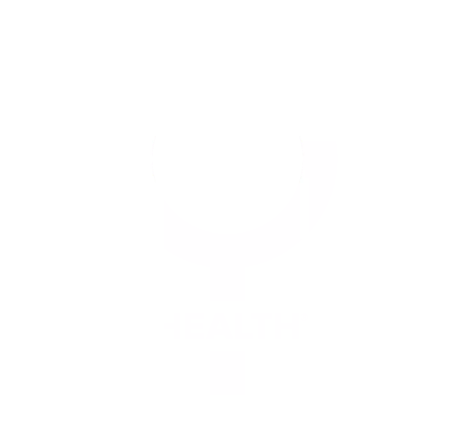 クリアな背景に白い Health のロゴ